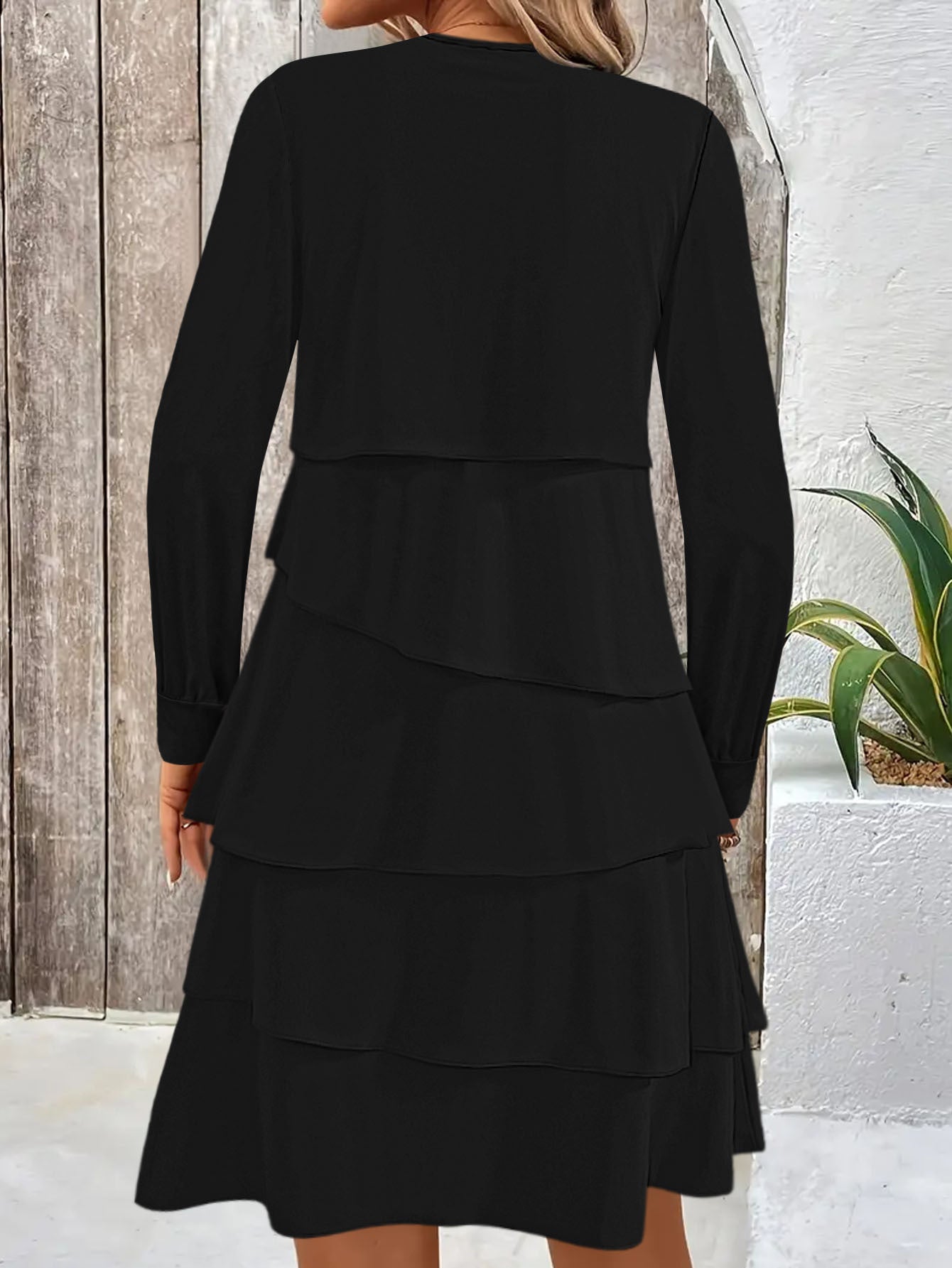 Pleated Cake Midi Dress