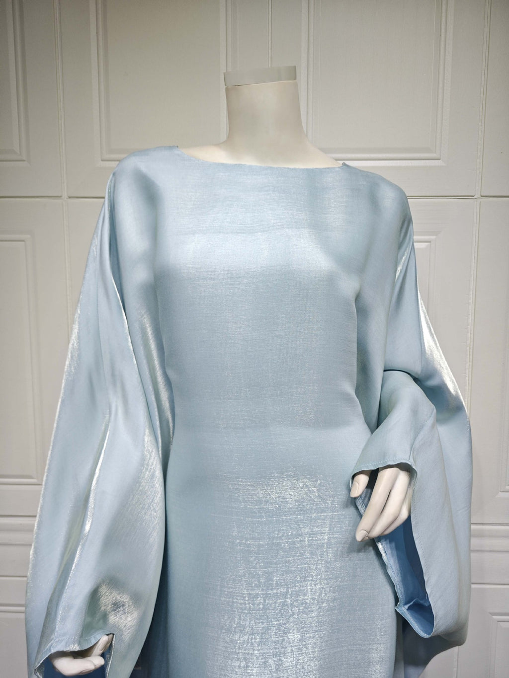 Shiny Satin Belted Maxi Dress