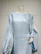Shiny Satin Belted Maxi Dress