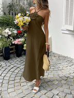 Backless Halter Maxi Dress