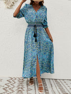 Printed A-Line Maxi Dress
