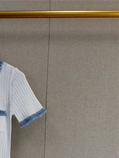 Elastic Slim Fit Button-Up Long Knit Dress for Women