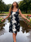 Ink-Wash Print Sleeveless Midi Dress for Women, Plus Size Beach Style