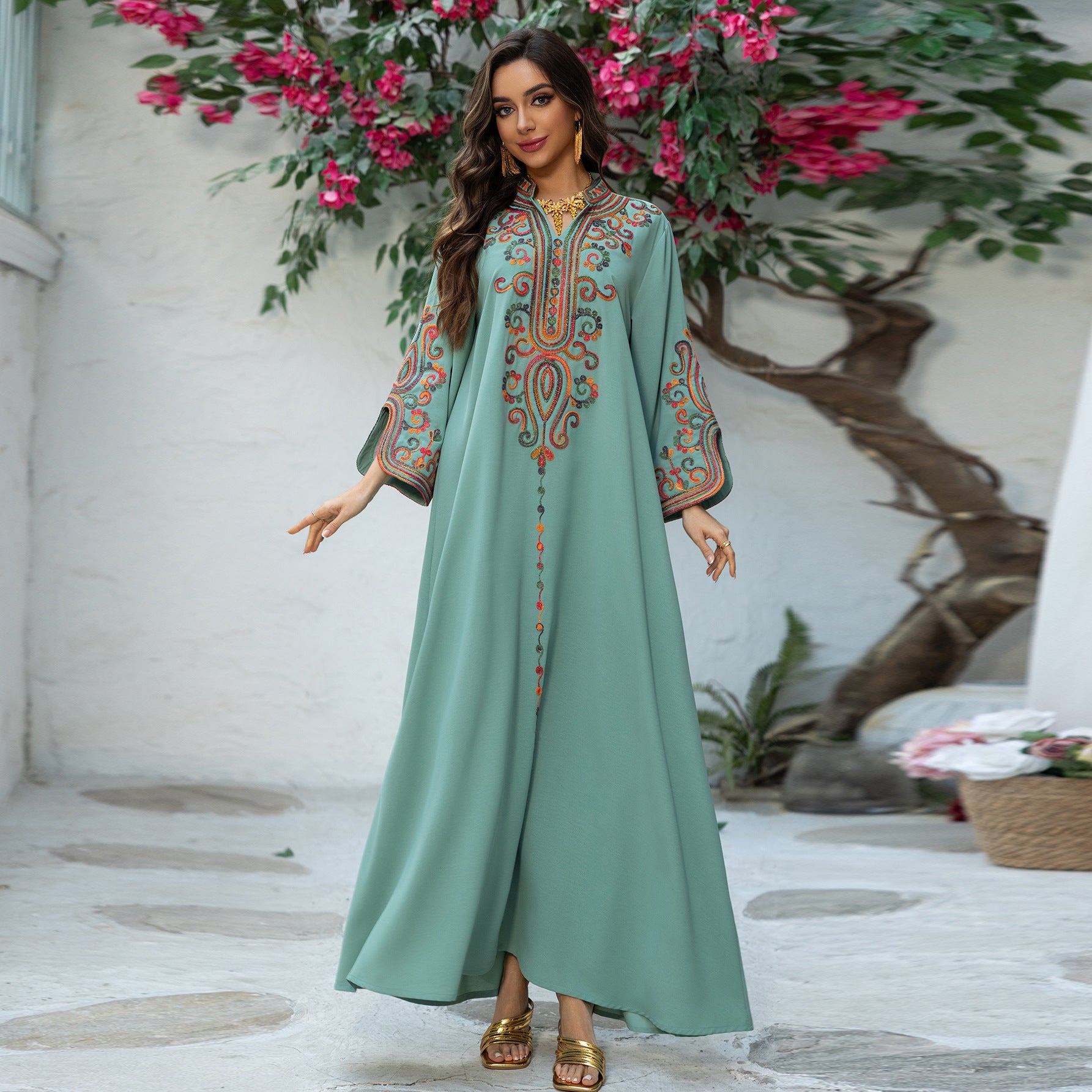 Embroidered Rope Pullover Maxi Dress Secondary image