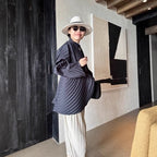 Handmade Layered Pleated Statement Coat for Women, Open Front