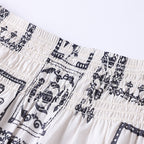 Elegant Fashion Design Printed A-Line Skirt High Waist Slimming Cool Feel Midi Skirt