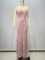 Boned Beaded One-Shoulder Sequin Gown for Women