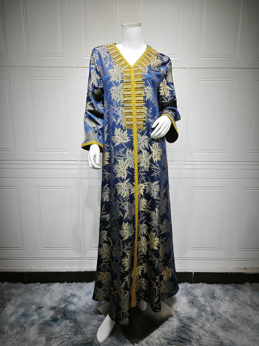 Embroidered Floral Sequin Maxi Dress