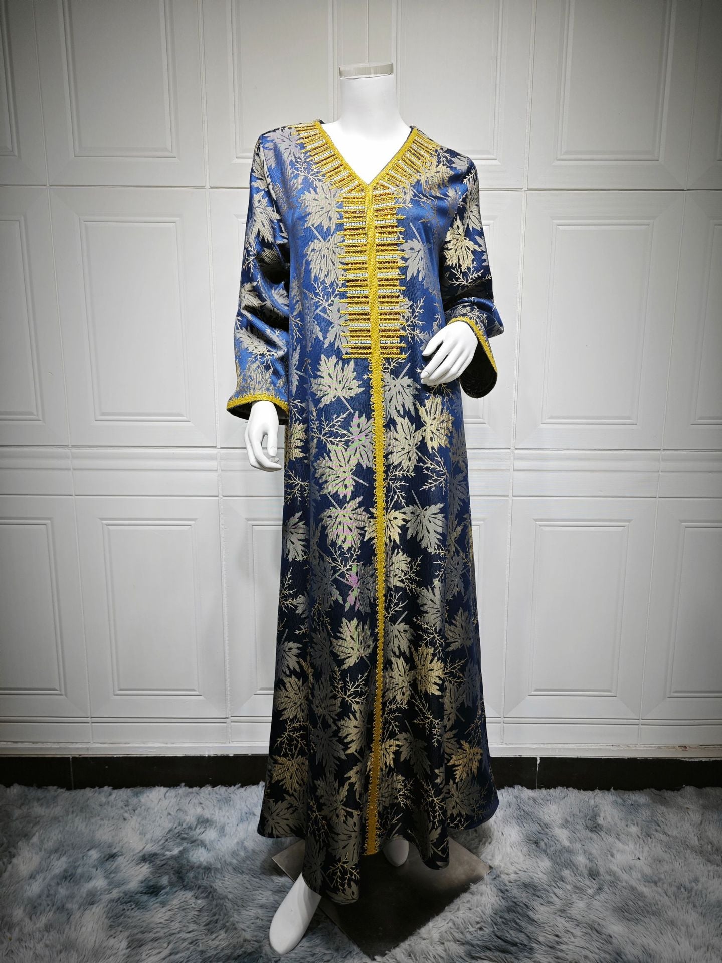 Embroidered Floral Sequin Maxi Dress