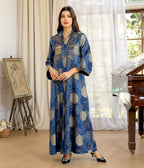 Embroidered V-Neck Maxi Dress