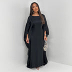 Shiny Satin Belted Maxi Dress