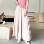High-Drape Pleated Maxi Skirt for Women, One Size