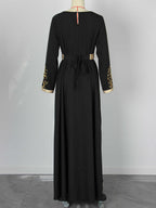 Black Embroidered Maxi Dress