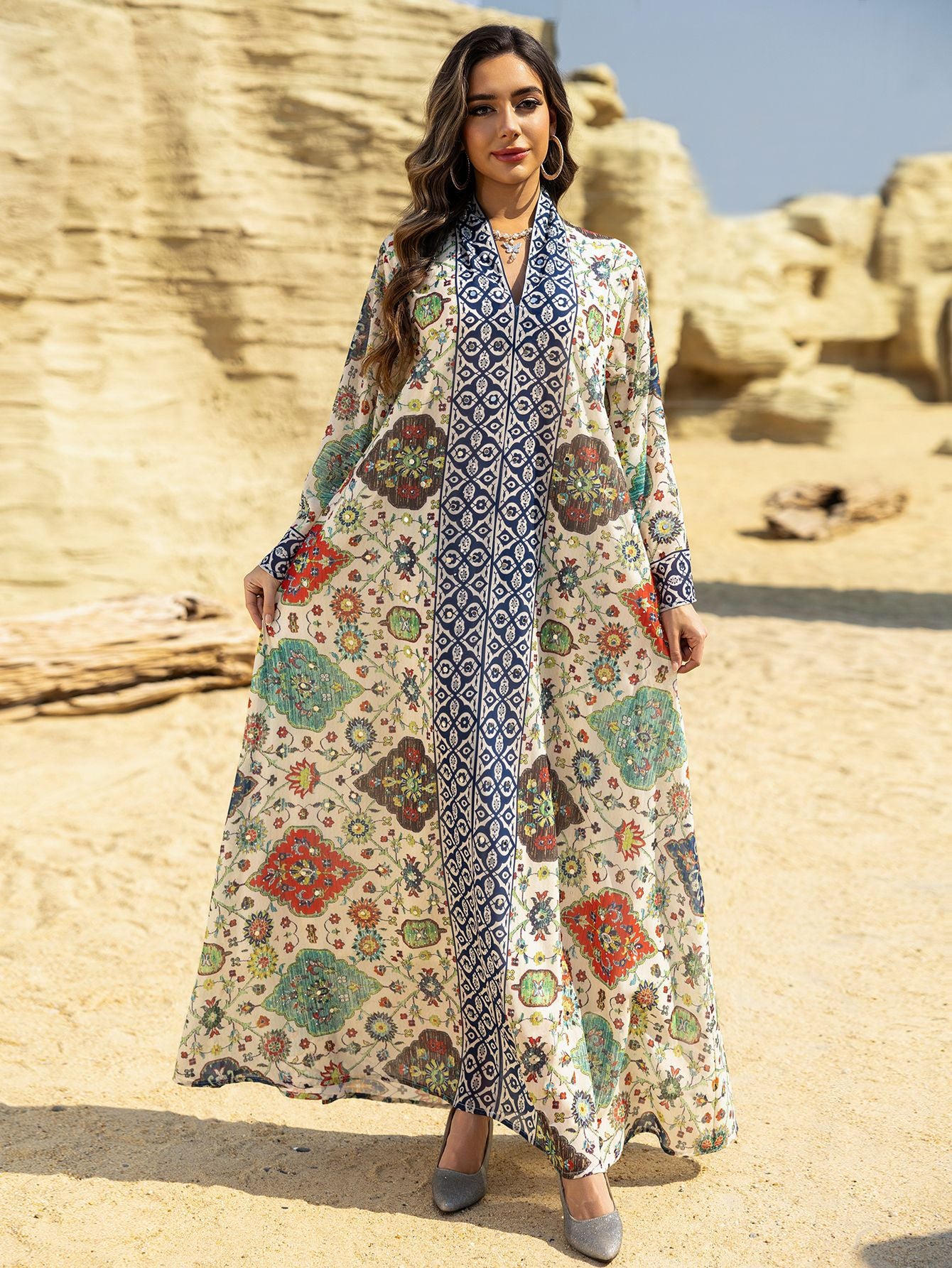 Tie-Dye Chiffon Maxi Dress