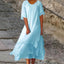 round neck midi dress for women