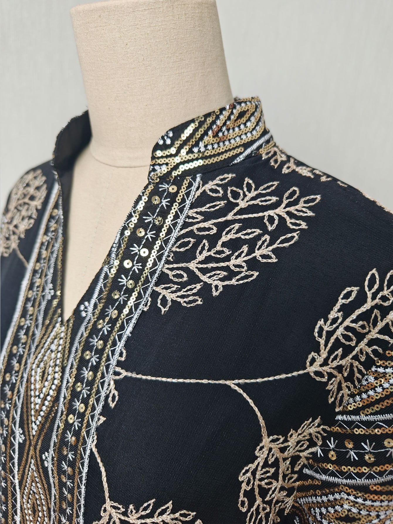 Embroidered Mesh Maxi Dress