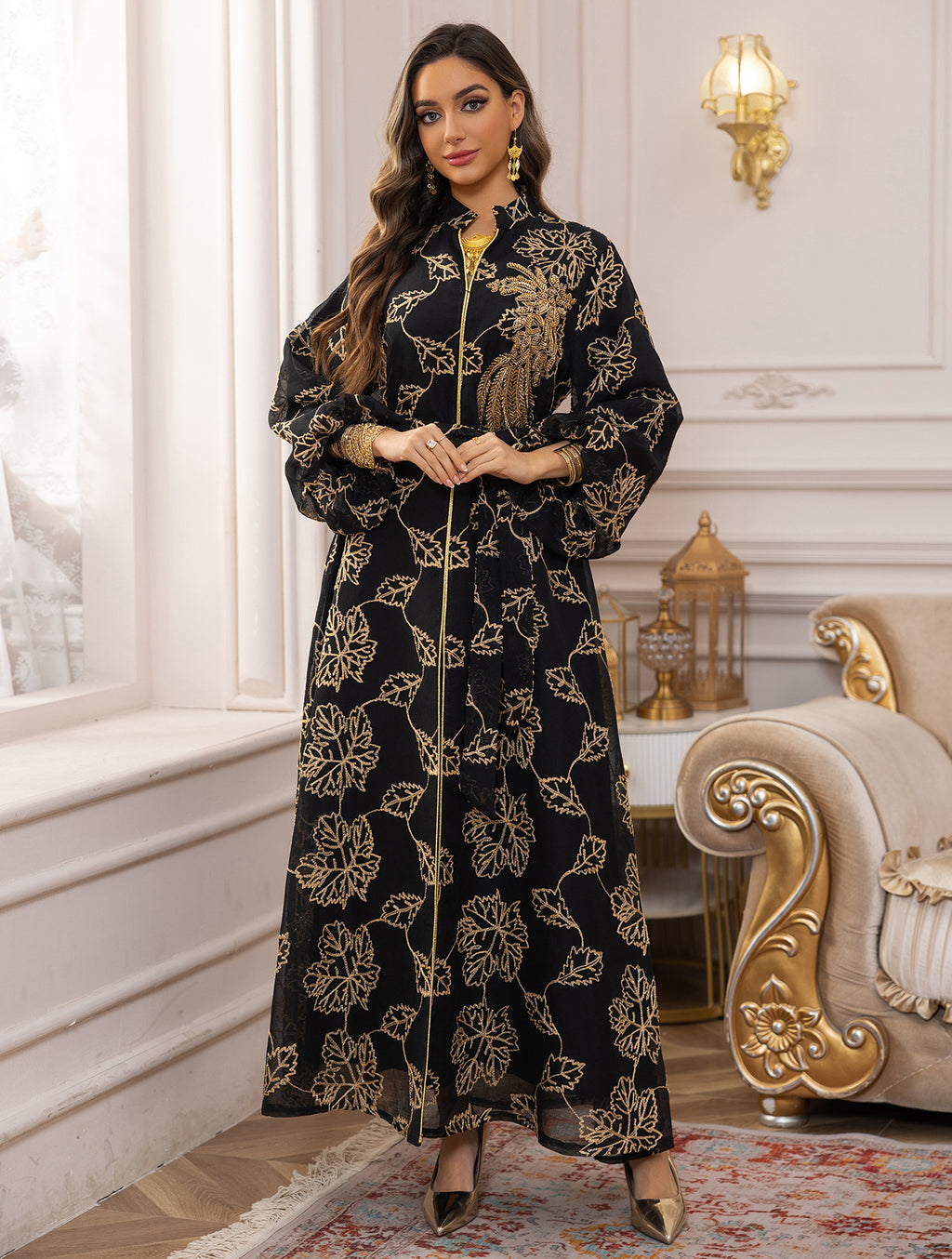 Embroidered Jalabiya Evening Gown