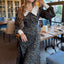Floral Peter Pan Collar Midi Dress for Women, Long Sleeve