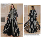 Embroidered Mesh Stand-Collar Maxi Dress