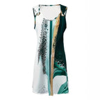 Sleeveless V-neck metal ring midi dress - Vilmere