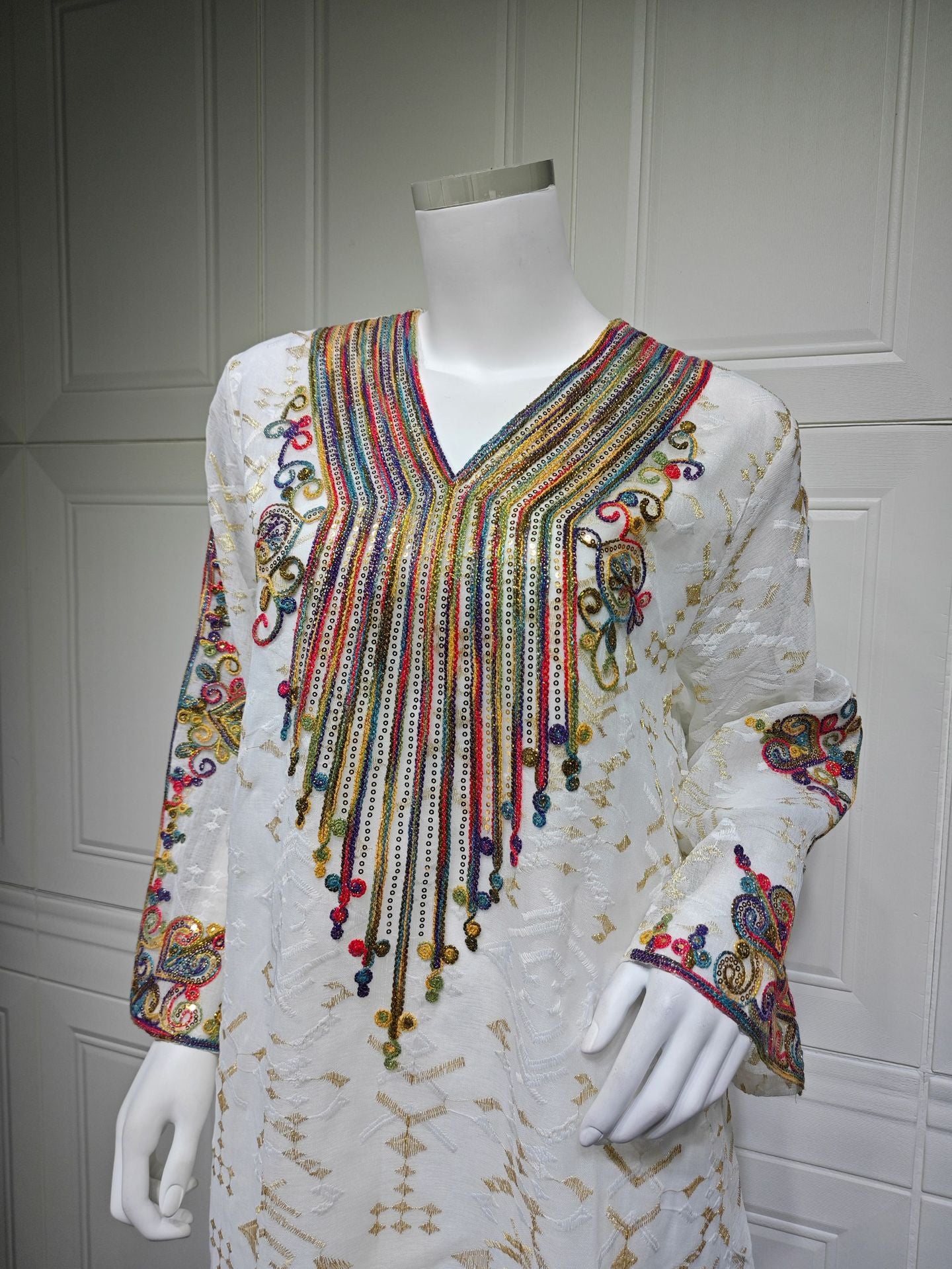 Embroidered Applique Maxi Dress