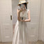V-Neck Lace-Splice High-Waist Slim Dress for Women, Sleeveless