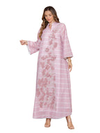 Printed Jalabiya Maxi Dress for women with long sleeves