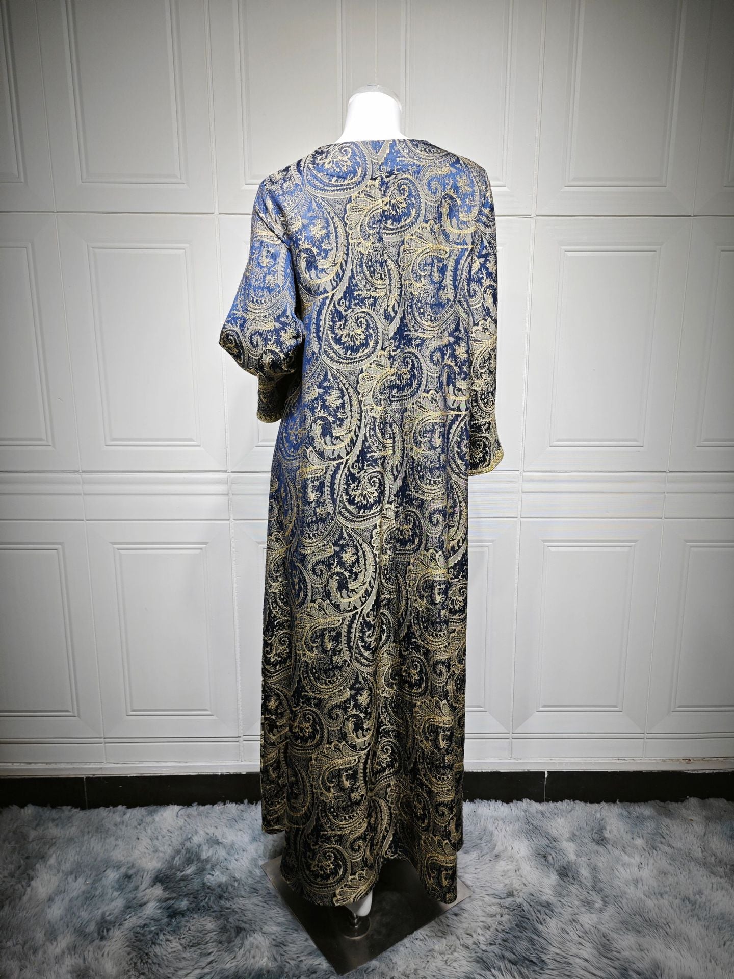 Lace-Up Kaftan Maxi Dress