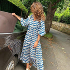 Bohemian Print Long Sleeve Flowy Maxi Dress for Women