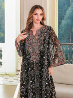 Embroidered Ethnic Robe Maxi Dress