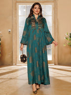 Embroidered V-Neck Maxi Dress