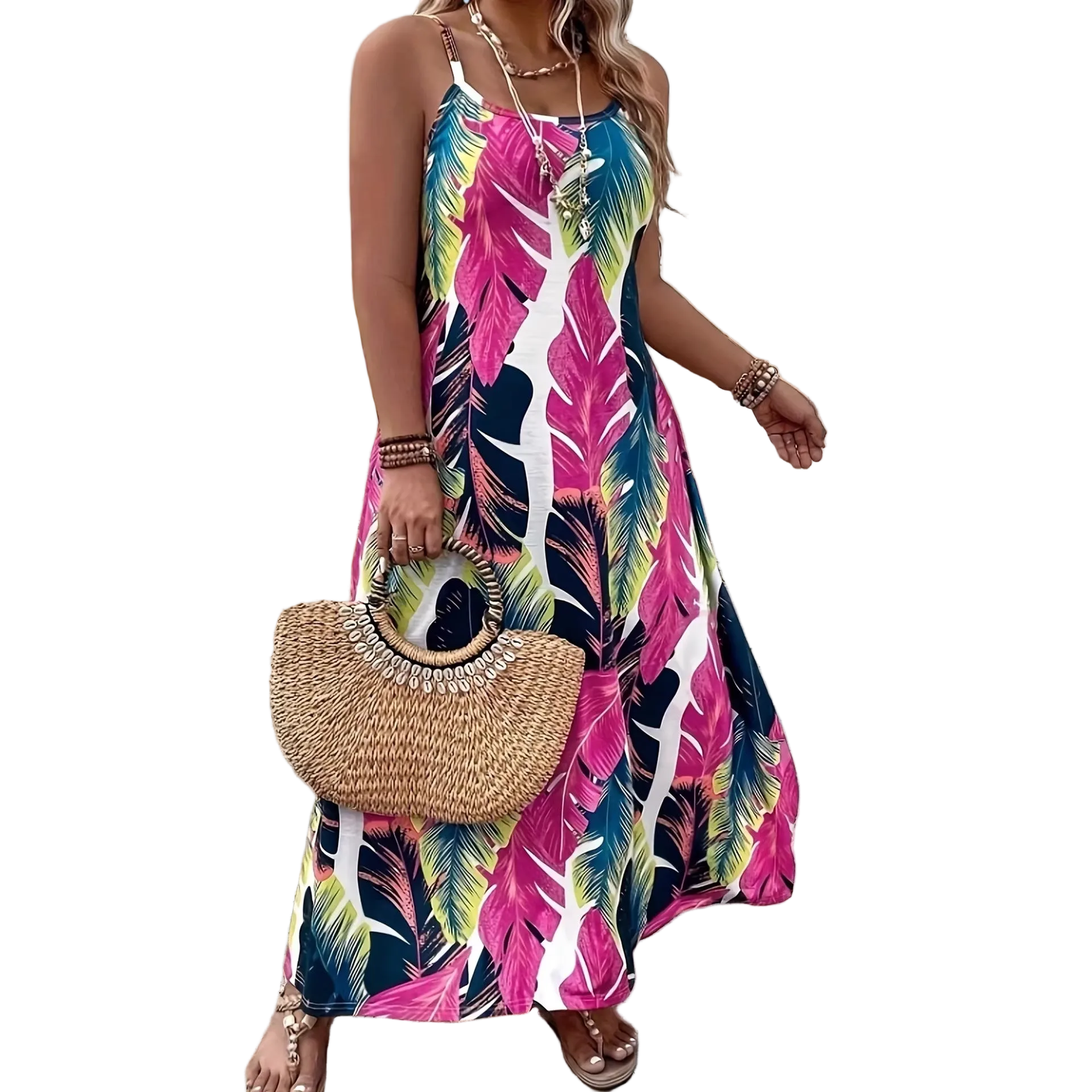 Plus-Size Strapless Boho Beach Dress for women with strapless and sleeveless Main image
