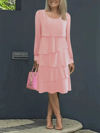 Pleated Cake Midi Dress
