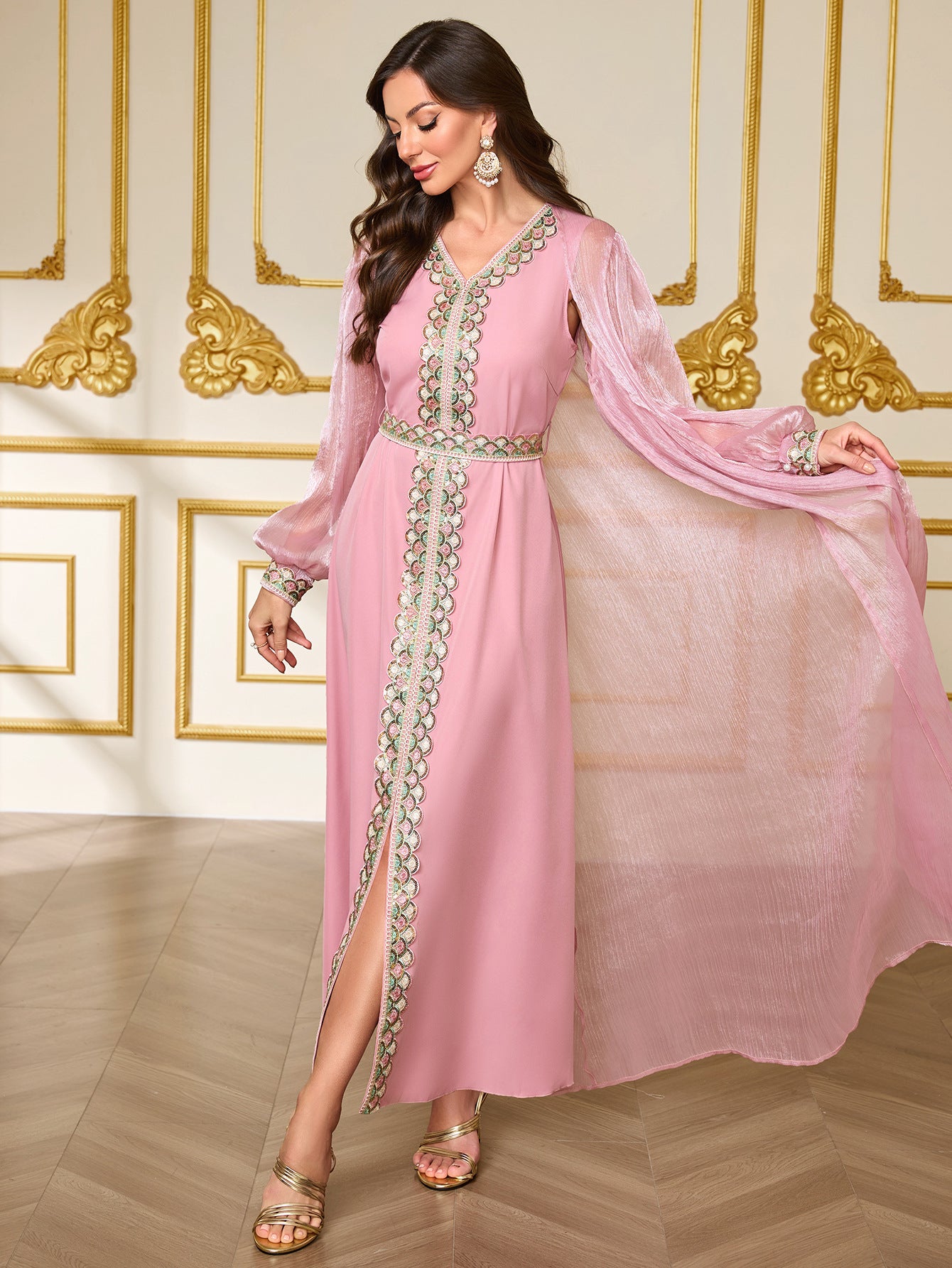 Two-Layer Cardigan Maxi Dress