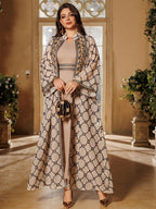 Embroidered Maxi Dress & Vest Set