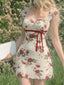 Floral Square-Neck A-Line Mini Dress