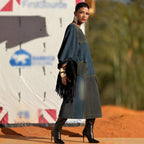 Loose Denim Midi Dress, Asymmetrical Hem