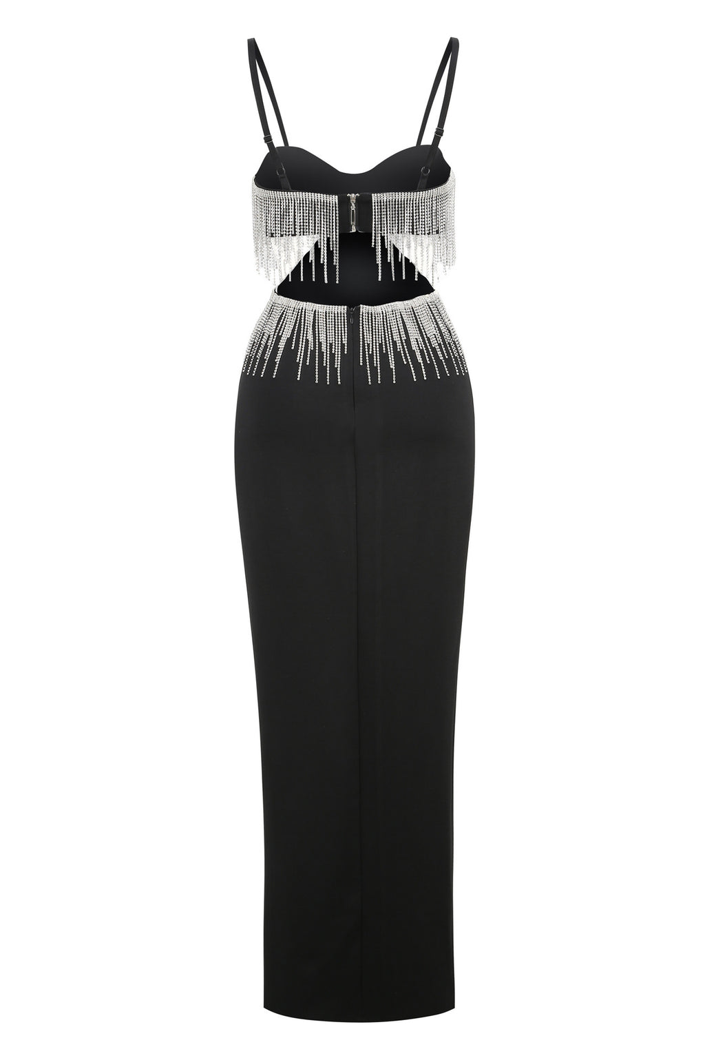 Hardware Tassel Suspender Maxi Dress with Cutout Detail