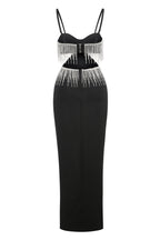 Hardware Tassel Suspender Maxi Dress with Cutout Detail
