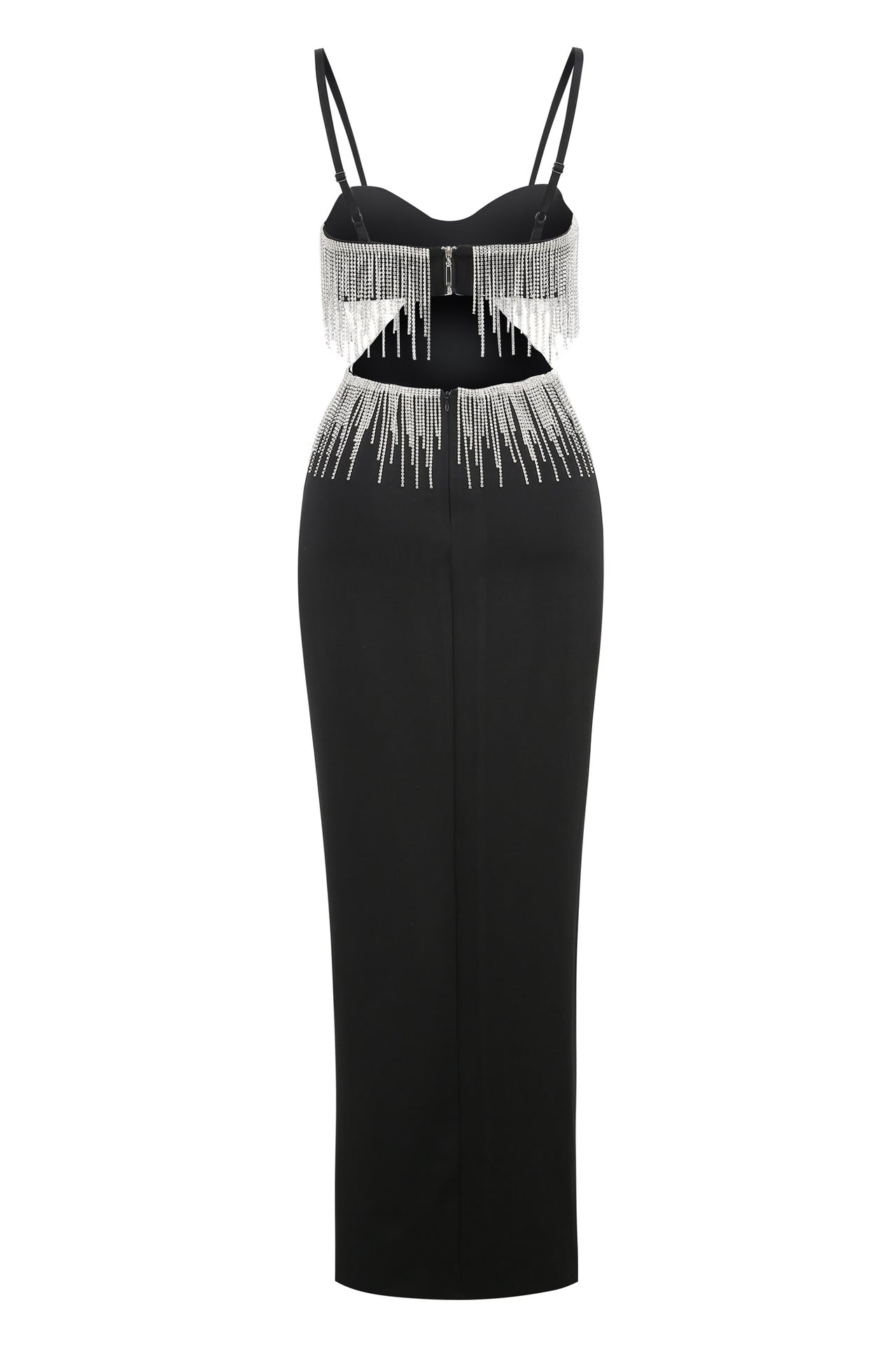 Hardware Tassel Suspender Maxi Dress with Cutout Detail