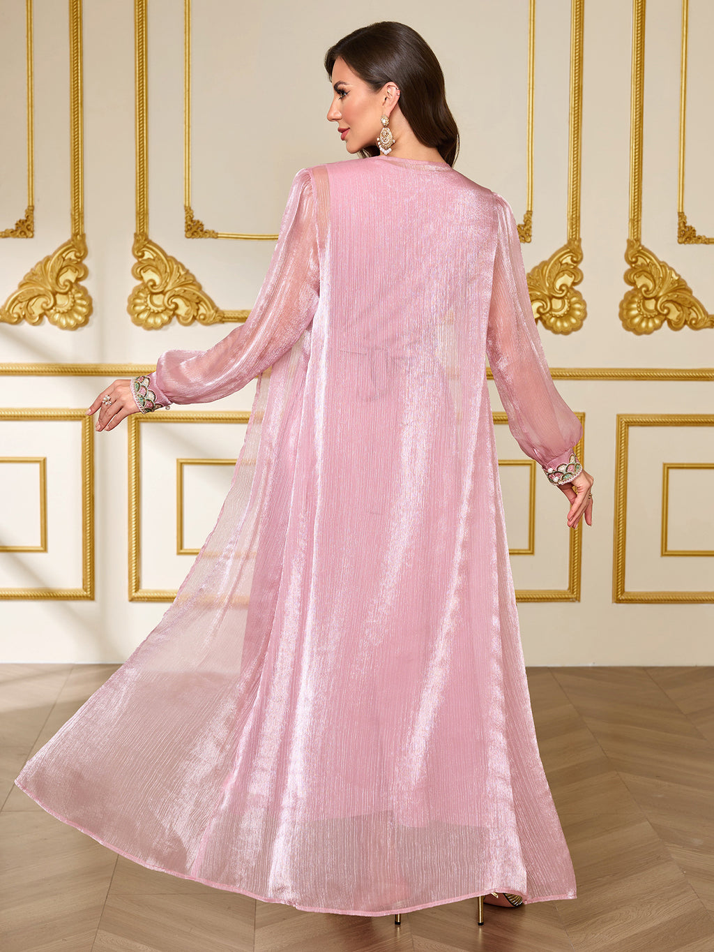 Two-Layer Cardigan Maxi Dress