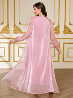 Two-Layer Cardigan Maxi Dress