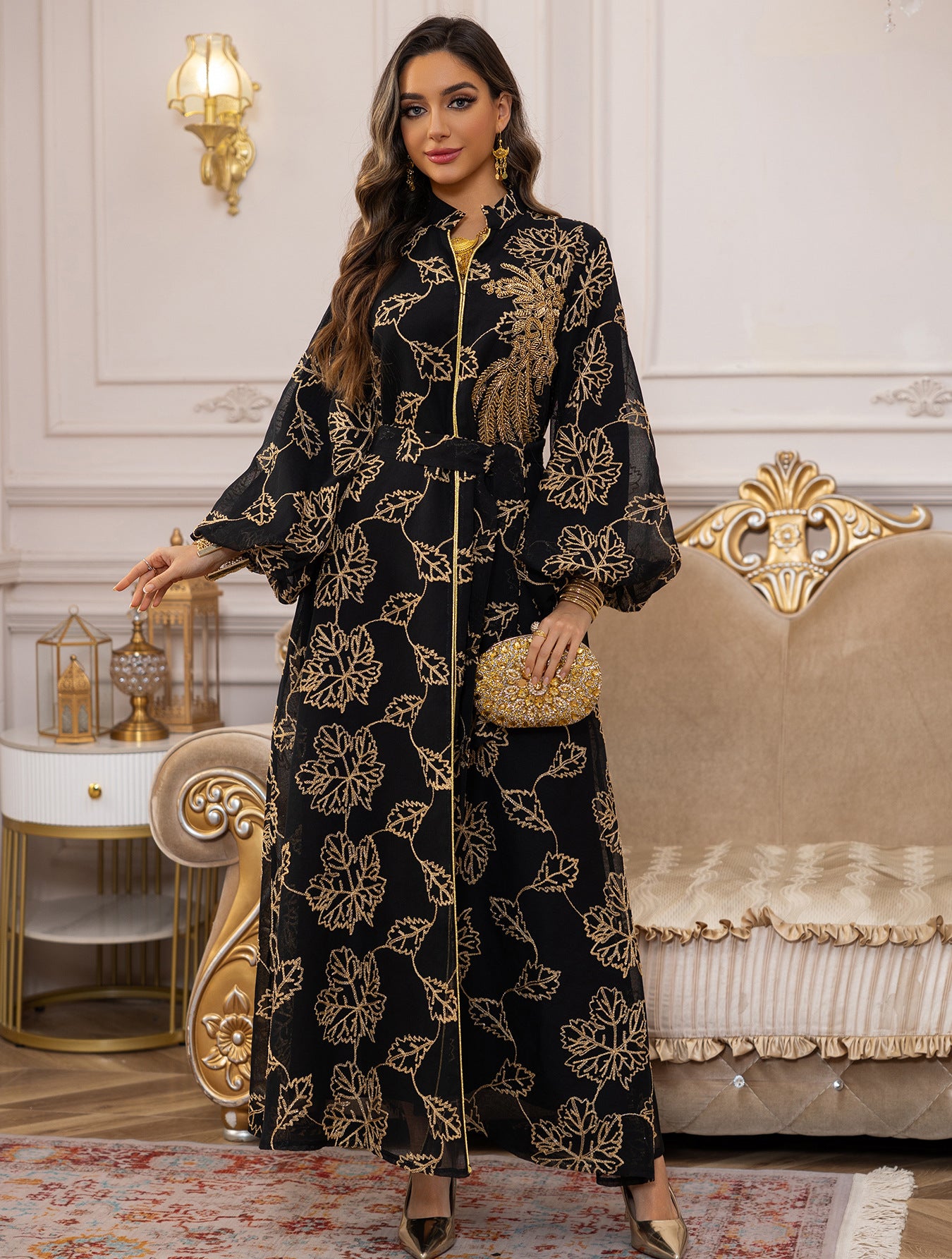 Embroidered Jalabiya Evening Gown