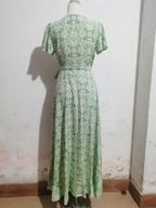 Floral V-Neck Irregular-Hem Maxi Dress