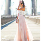 Lace Patchwork Sleeveless Maxi Dress for Women, Round Neck