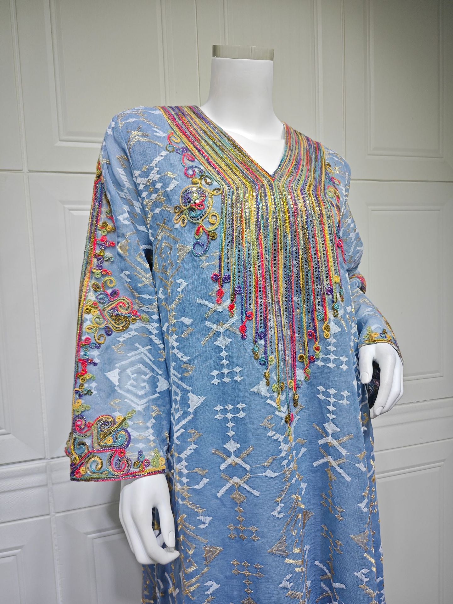 Embroidered Applique Maxi Dress