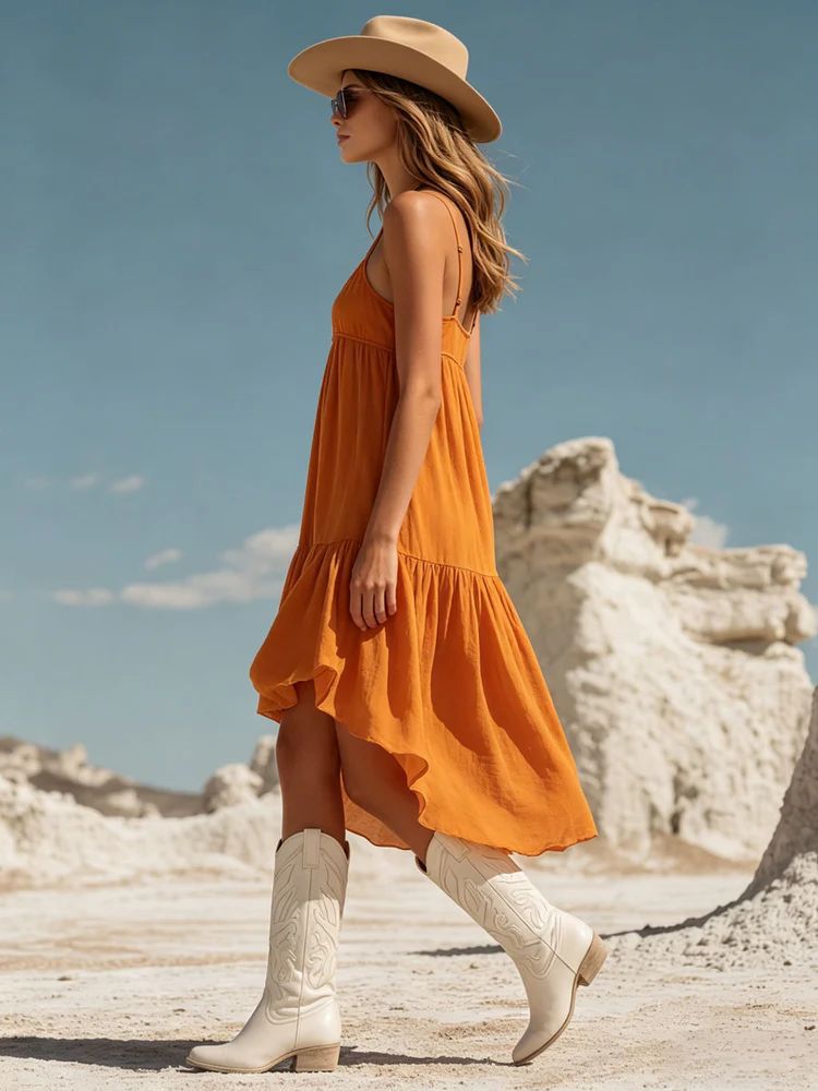 Bohemian Halter Midi Dress