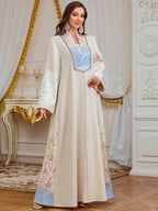 Floral Robe Long-Sleeve Maxi Dress