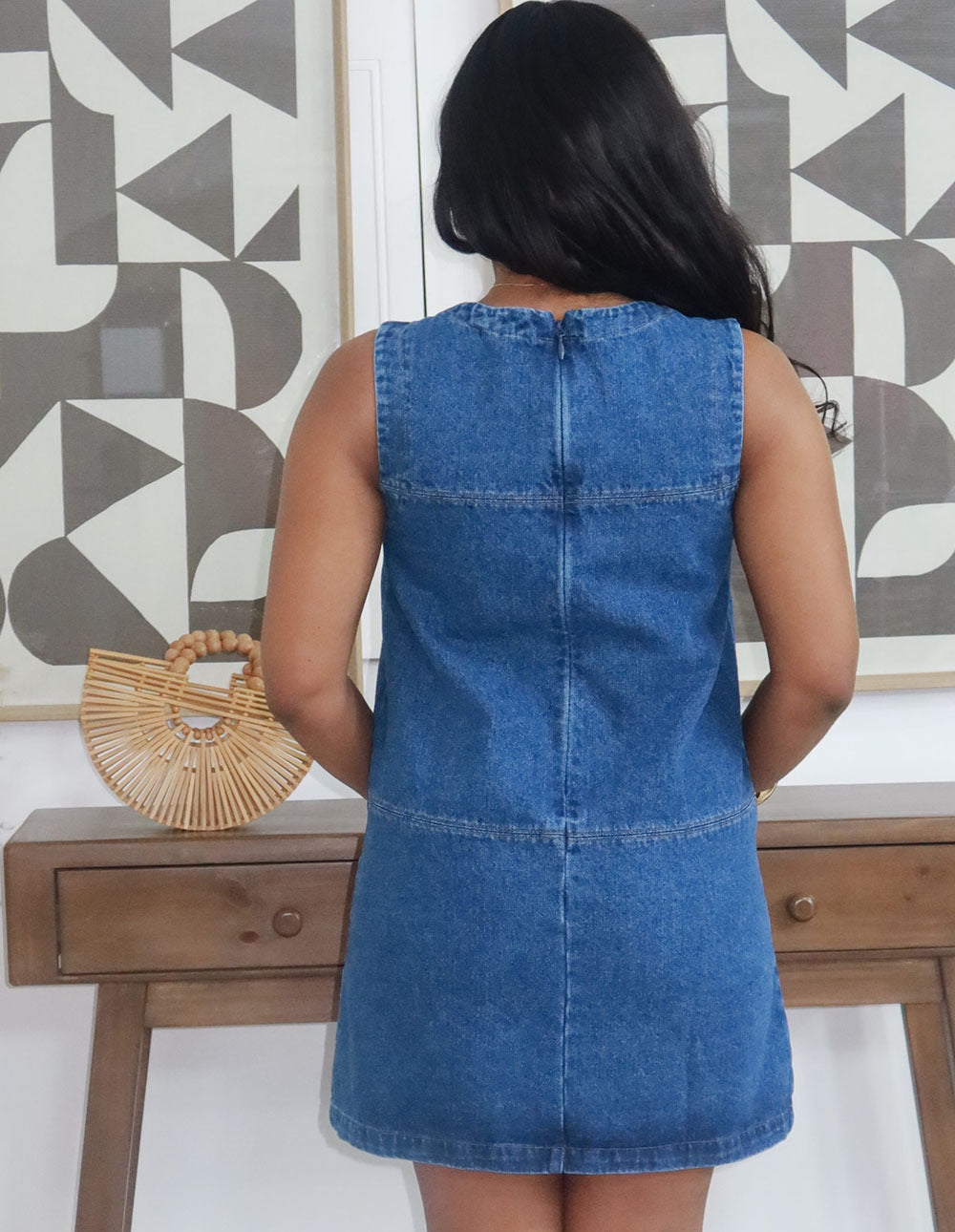 Sleeveless Denim A-Line Dress