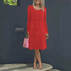 Pleated Cake Midi Dress